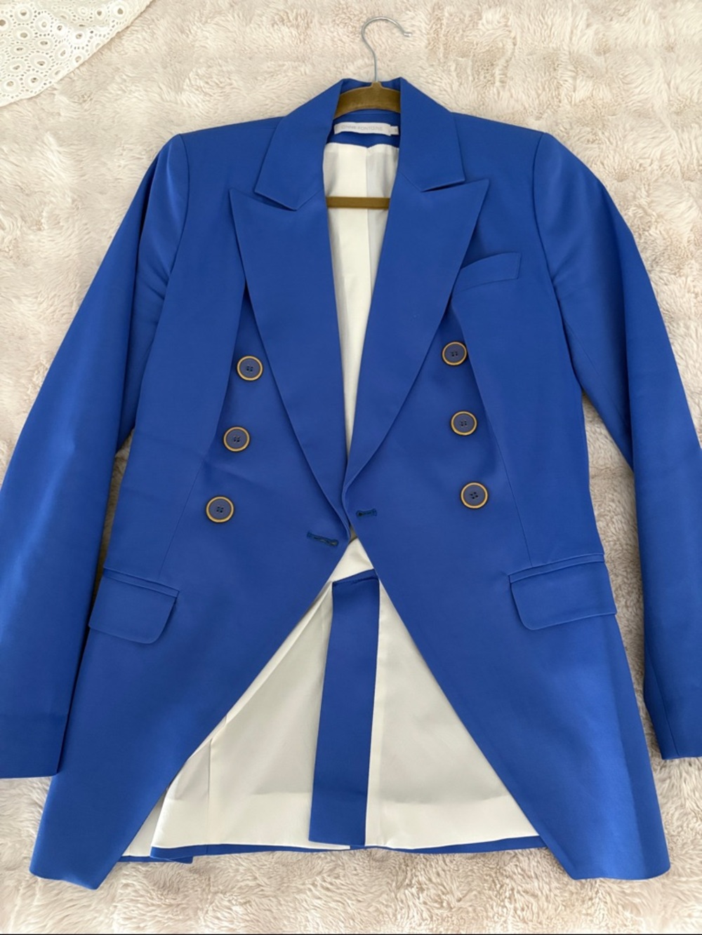 Anne Fontaine Women's Double-Breasted Blue Blazer Jacket 36
